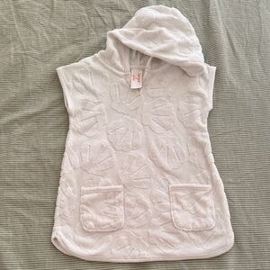 Cat & Jack White Hooded Terry Poncho with Shell Texture